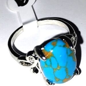 Vintage natural stone ring for women sz 9